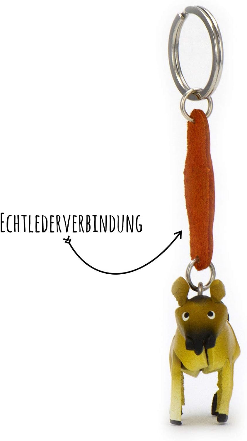 MONKIMAU Leather Keyrings Horse, Beige - Image 4