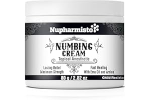 Nupharmisto Numbing Cream Maximum Strength : Long Lasting Numbing Cream with 5X Numbing - Emu Oil and Arnica 80 g / 2.82 oz