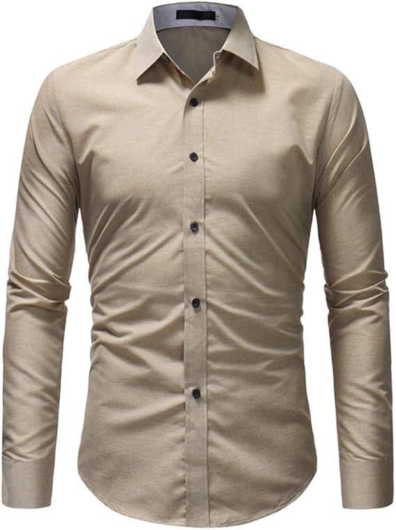 HiLY Mens Dress Shirts, Slim Fit Long Sleeves Business Casual Button Down Dress Shirts 3 Colors 