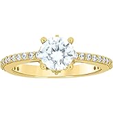 Jewels By Lux 10kt Yellow Gold Womens Cubic-Zirconia Engagement Ring