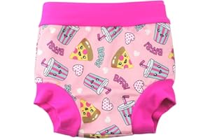 BABYPREG Leideur Baby Swim Nappies for Kids Cover Diaper High-Waisted Swimming Shorts (0-2 Years, Pink (Drink))