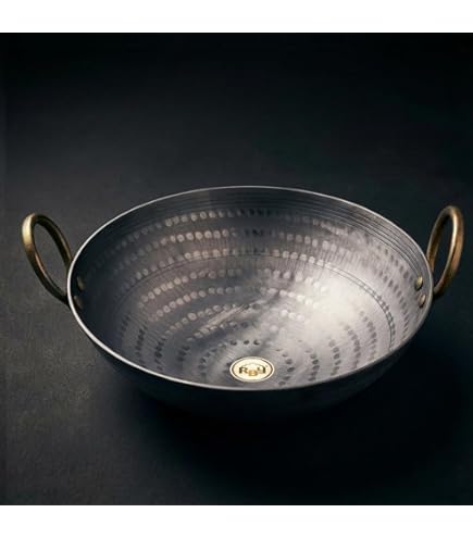 9,50 tot 10 INCH INDIAN PURE IRON LOHA KADHAI DIEPE Frituurpan KADHAI VOOR FRITUREN, KOKEN - Snelste levering door DHL