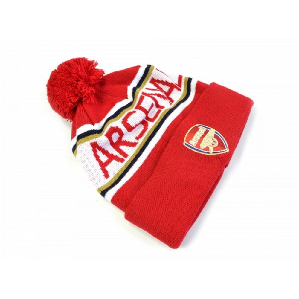 Arsenal FC Official Adults Unisex Bobble Hat (One Size) (Red/White)