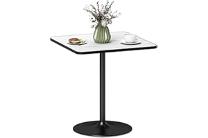 HOMCOM Dining Table for 4, Modern Kitchen Table with Marble Effect Tabletop and Round Base for Living Room, Dining Room, Whit