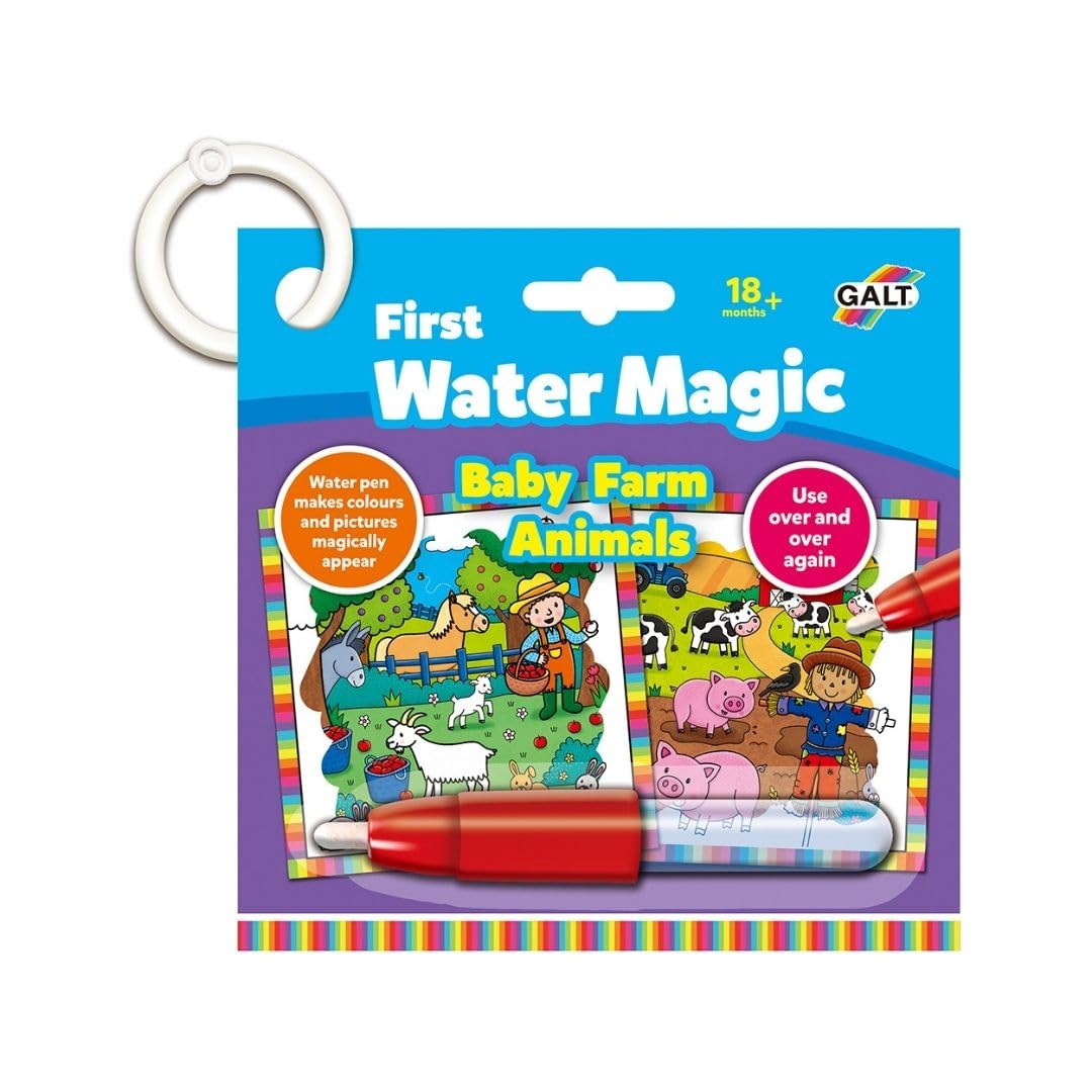 Galt Toys, First Water Magic - Baby Farm Animals, Kids Colouring Book, Ages 18 Months Plus