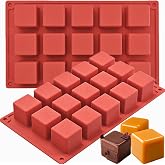 JOERSH Cube Cake Silicone Mold, 2 Pack, 1.2" x 1.2" x 1.2", 30-Cavity | 3D Square Silicone Molds for Baking, Non Stick, For Chocolate, Candy, Truffle, Jello, Mini Brownie Bites, Ice Cube