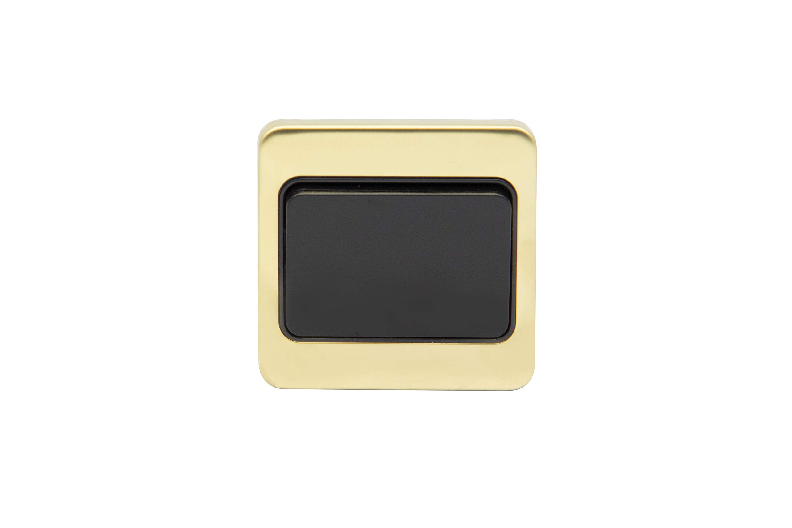 Schneider Electric Lisse Screwless Deco - Single Wide Rocker 2 Way Light Switch, 10AX, GGBL1012WBSB, Satin Brass with Black Insert