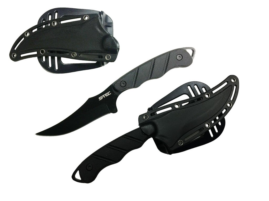 Photo 1 of 9" Full Tang Tactical Knife with ABS Plastic Sheath (Black Filet)