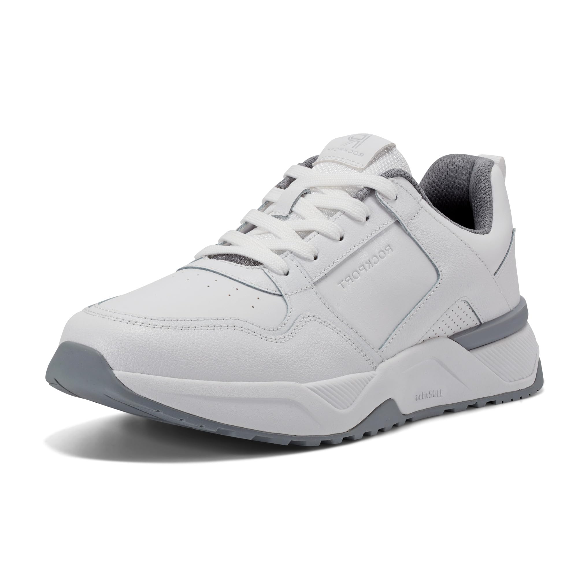 Rockport Men’s Prowalker Norris, White/Grey, 7 Medium
