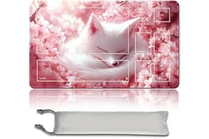 MTG PlayMat, 60 x 35 cm TCG PlayMat Stitched Edges Trading Card Game Play Mats with Storage Bag Smooth Rubber Surface Fightin