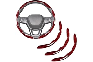 XINLIYA 3PCS/Set Carbon Fiber Car Steering Wheel Covers, Clip on Segmented Butterfly Vehicle Steer Wheel Protector, Anti-Skid