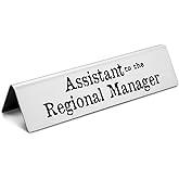 Assistant to The Regional Manager Novelty Nameplate, Funny Desk Signs for Office, Funny Sarcastic Desk Decor Nameplates Gift for Assistant Manager Women Coworker EDA18