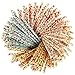 160-Pack Paper Straws - White, Yellow, Green, and Peach Colored Fun Biodegradable Drinking Straws with Floral Designs - 7.75 inches