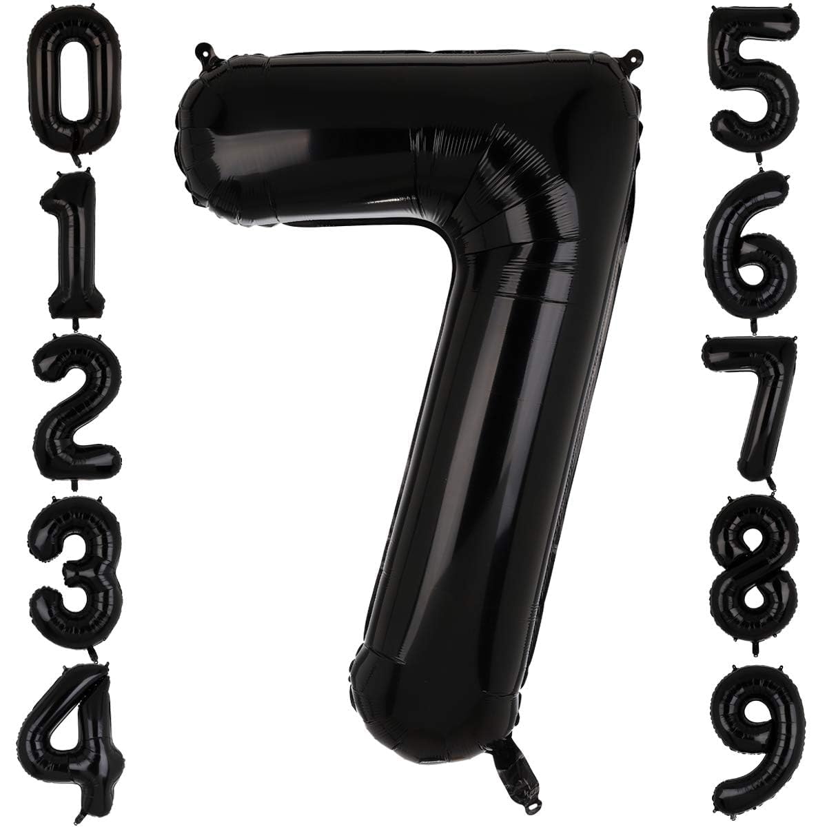 40 Inch Large Foil Number 7 Balloons Black Big Mylar Helium Balloon Birthdays Party Decorations Supplies