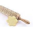 Rolling Pin Embossed with FOLK DECORATIVE Pattern for Baking Engraved Cookies Size Large 16.9 inch