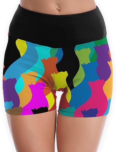 colorful high waisted shorts