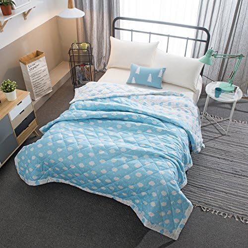 King/queen Bed Comforter Quilt Summer Breathable Hollowfibre Filled Duvet Quilt, Children'S Cotton Quilt Air Conditioned Washable Duvet,Blue Sky White Clouds 1.2Kg,180X210Cm