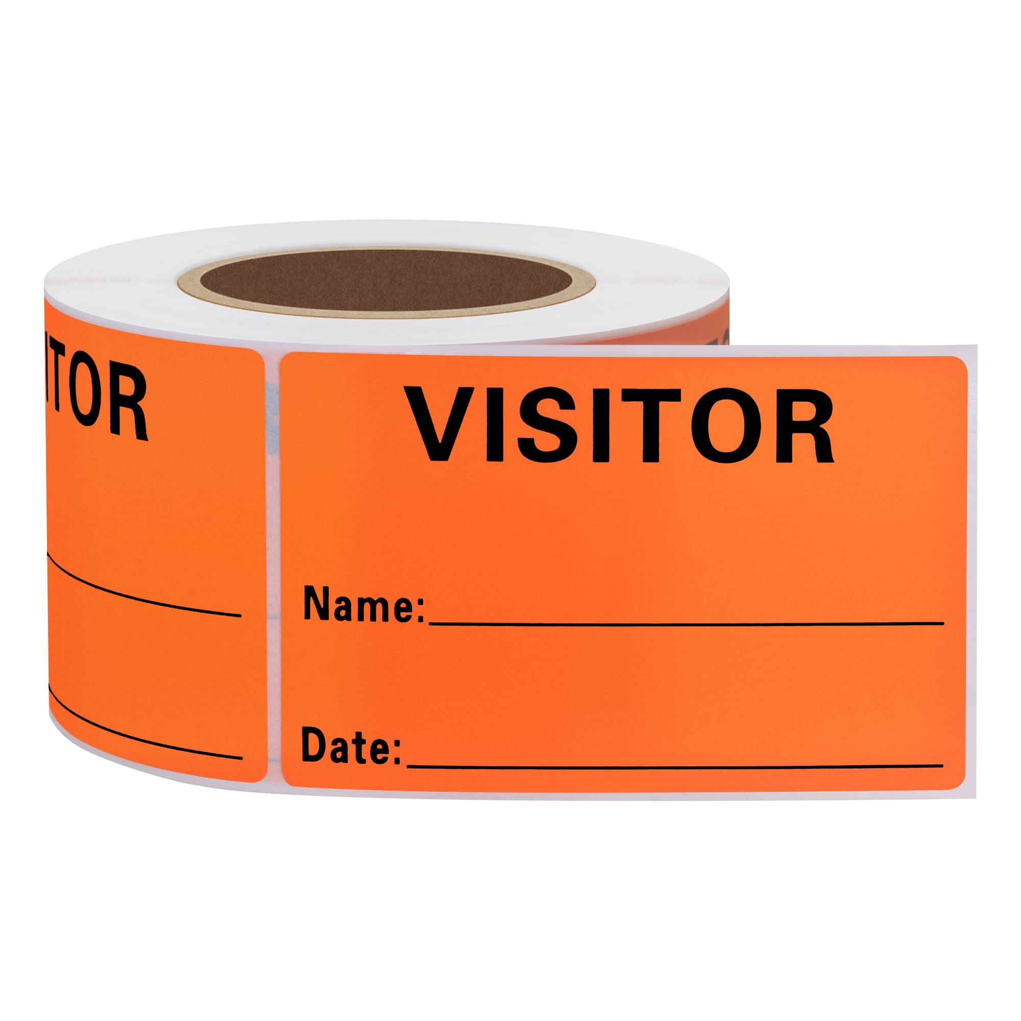 Hycodest 51x76mm Visitor Pass Name Stickers Labels Visitor Identification Labels Stickers 300 pcs (Orange)