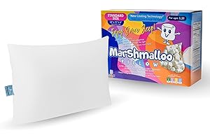 Marshmalloo Pillow, Neck and Shoulder Support, Sleep Cooler, Longer, & Pain Free (Standard Size, Soft)