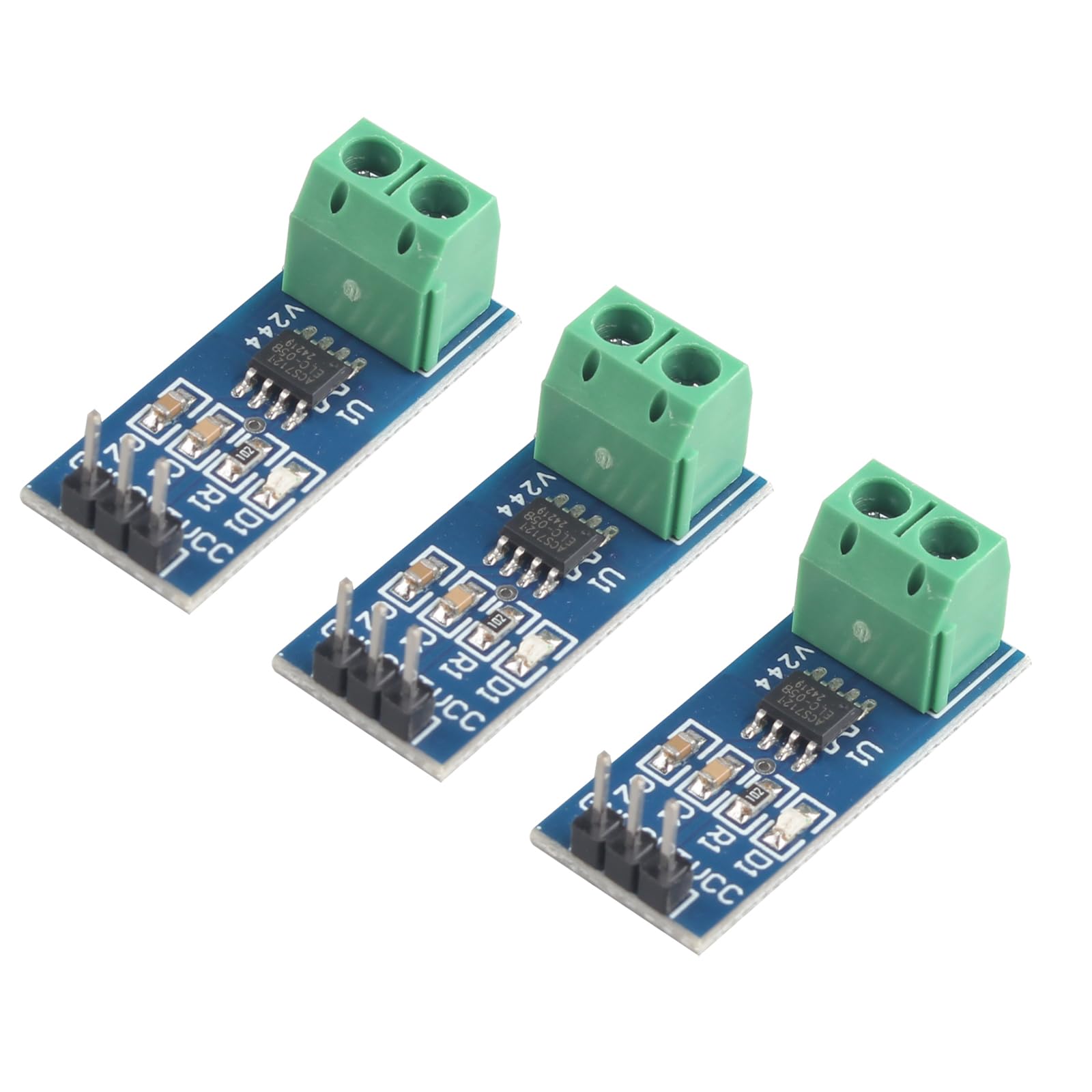 HALJIA 3PCS ACS712 ACS712ELC-05B 5A Range Current Sensor Module Board Compatible with Arduino
