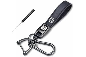 MAONIISHOP Leather Car Keychain - Premium Keyring Compatible with Honda Accord, Civic, CR-V, Pilot, Fit, Odyssey, EX, EX-L, and Touring Models, Stand Size