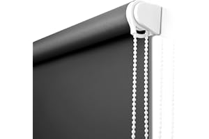 NUTRO CHILL Blackout Roller Blinds, Window Shades Blackout with Thermal Insulated, UV Protection Fabric Window Shades for Home and Office, Easy to Install（42" W x 68" L, Black）