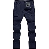 WENRONSTA Men's Snow Ski Hiking Pants Winter Fleece Lined Softshell Outdoor Waterproof Insulated Cargo Work Pants