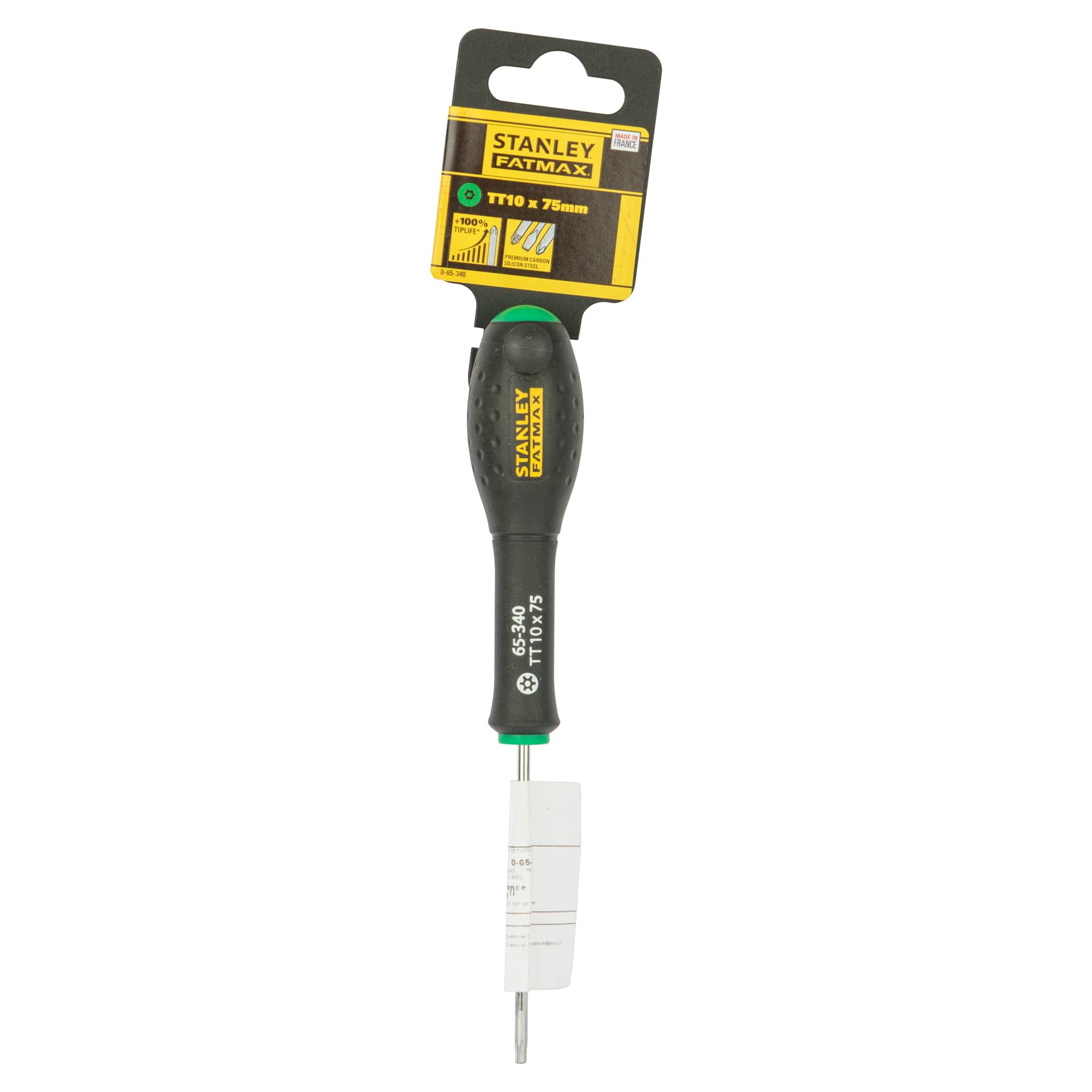 Stanley 0-65-340 Fat Max Screwdriver Torx Tt10X75Mm-Black/Green, 50 Hojas