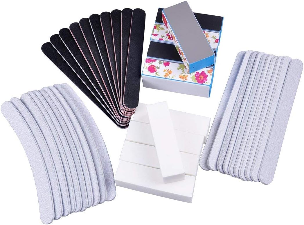 Biutee 40PCS Nail Art Sanding Files Buffer Block Manicure Pedicure Tools Sand Paper Foam UV Gel Set Nail File