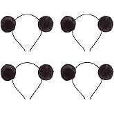 Elaine Room Headband Bear Ears Soft Ball Hairband Headwear Halloween Christmas Costumes for Women