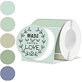 Ctosree 5 Colors Circle Thermal Sticker Labels Self Adhesive Round Direct Thermal Labels Multipurpose Printer Stickers for DIY, Name Tag 250 Pcs/1 Roll(Morandi Summer,2 Inch)