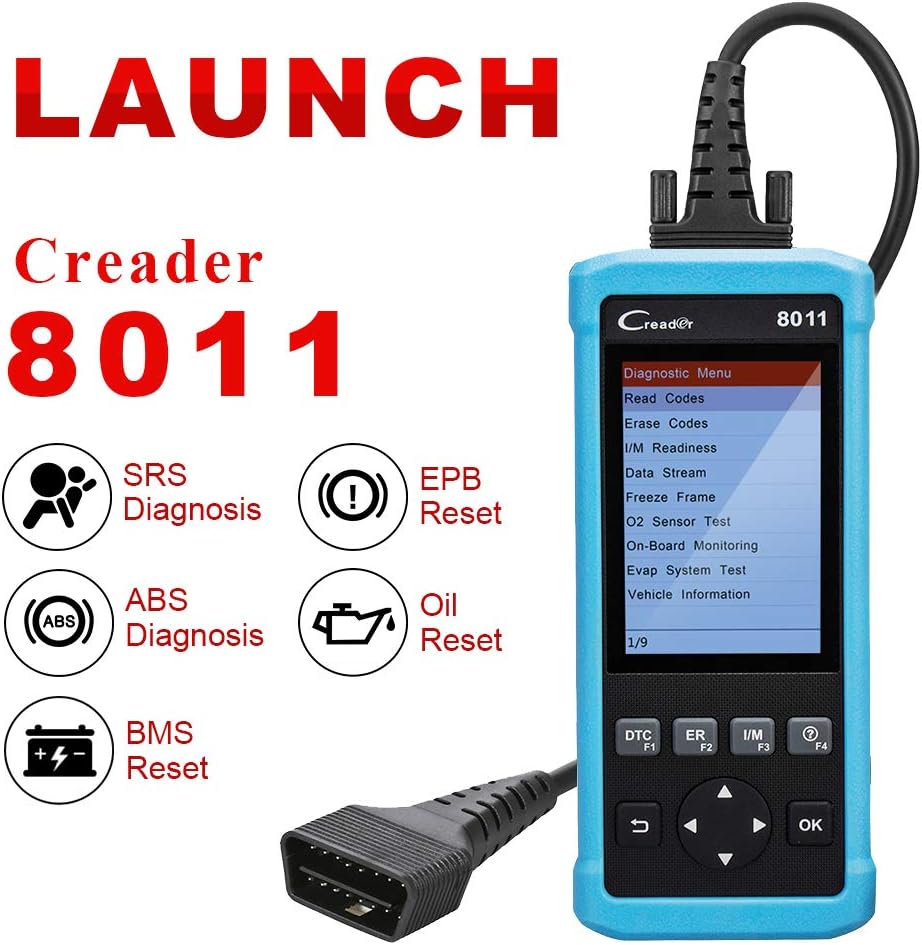 Launch Tech USA Automotive Scanner CReader 8011 OBD2 Car Code Reader OBDII/EOBD Diagnostic Scan Tool for ABS/SRS