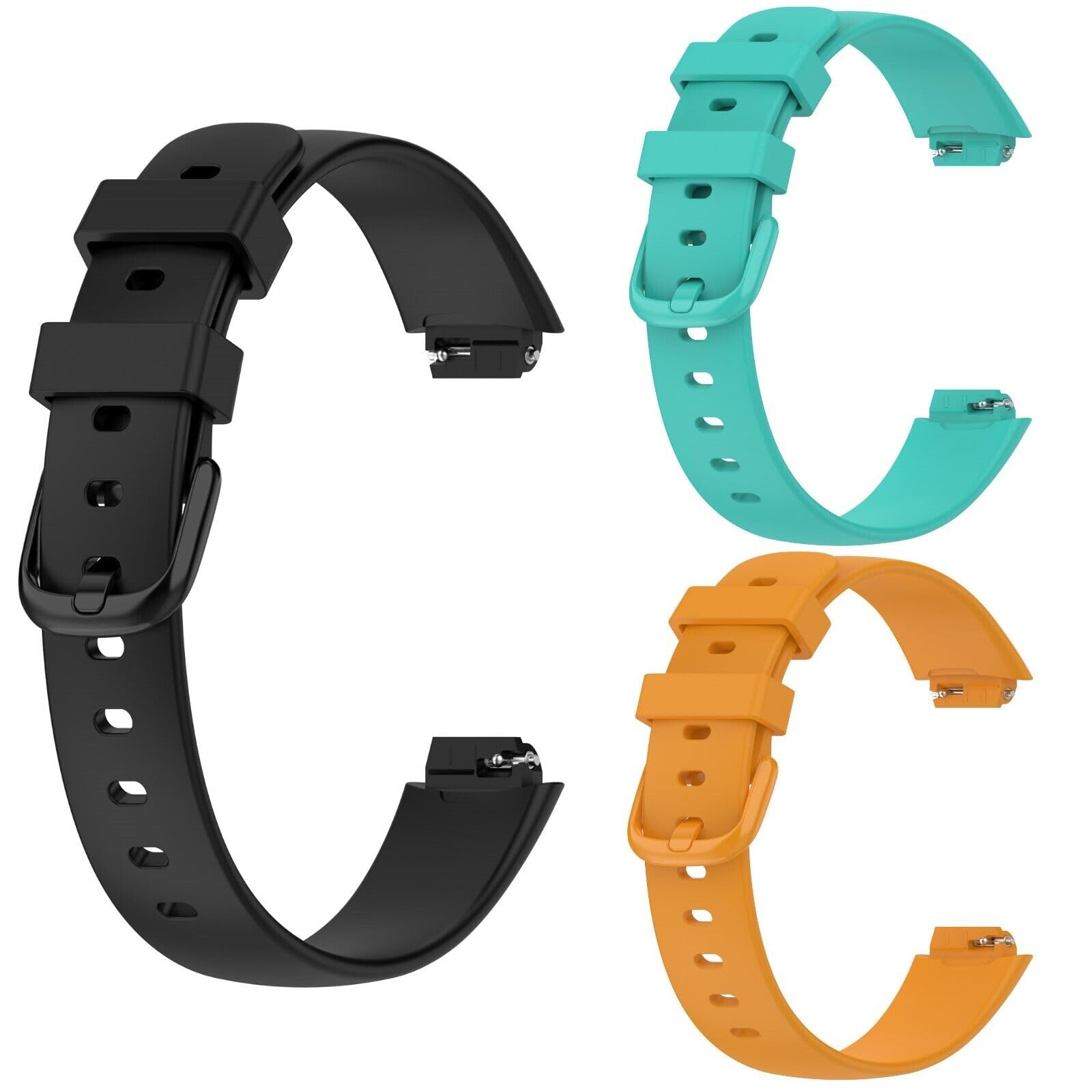 Panda Bobo Compatible for Fitbit Inspire 3 Strap, Soft Silicone Adjustable Sport Replacement Wrist Bands for Women Men (Small, Pack C - x3 Pcs)