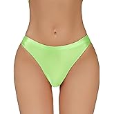 SEAUR Women's Sexy Oil Glossy See Through Sheer Panties Low Rise Underwear