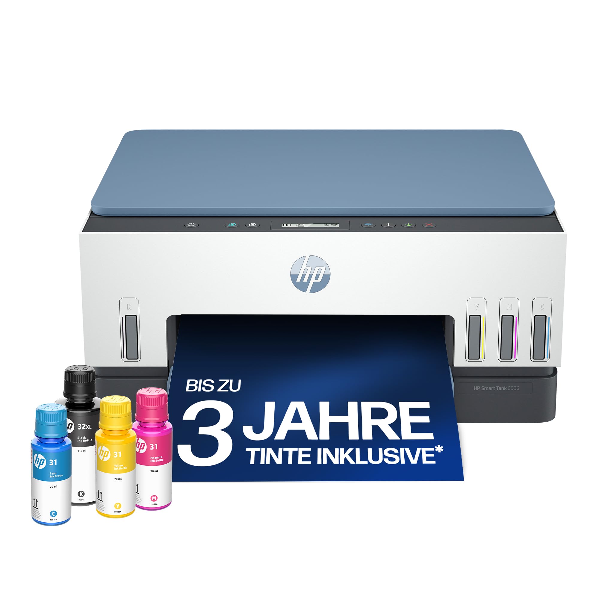 HP Smart Tank 6006 3-in-1 Multifunktionsdrucker (WLAN; Mobiles Drucken) – 3 Jahre Tinte inklusive, 3 Jahre Garantie, großer Tintentank, hohe Reichweite, Drucken in hoher Qualität