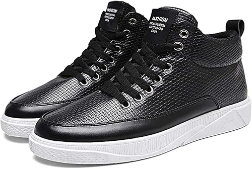 Amazon 8cmup 8cm身長アップ 背が高くなるシークレットシューズ スニーカー メンズ 背が高くなる靴 ハイカット カジュアル シューズ 26 5 ブラック 8cmup スニーカー