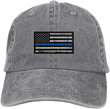 Support The Police Thin Blue Line American Flag Unisex Adjustable Individuality Cowboy Cap