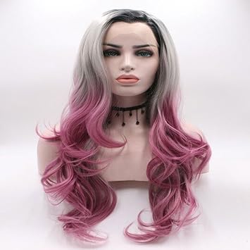 Unbekannt Schwarze Wurzeln Ombre Grey To Peach Pink