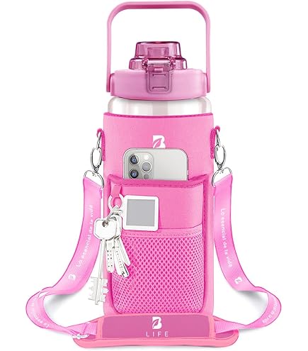 Botella De Agua H2O Capsule 2.2L - Cuadrada, Con Funda De Almacenamiento, Correa Y Pajita, Sin BPA