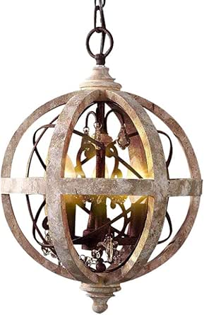 3 Luces Madera Lámparas De Araña Decorativo Iluminación Fixture Retro