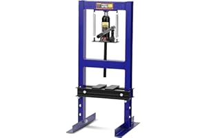 Joankaren 6T Hydraulic Press, H-Frame Adjustable Garage Floor Shop Press with Plates for Metal Bending, Straightening, Bearin