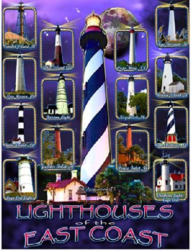 Lighthouses Metal Sign: Coastal Home Decor Wall Accent