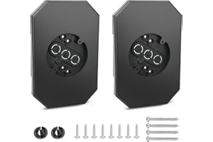 BOUYAO 8141DBL Siding Lamp Mounting Blocks Kits, Light Mounting Block Plate with Built-in Electrical Box for 1/2 Inch (0.5") Outdoor Double 4" Siding Lap 1/2" Vertical Double Lap, Black, 2 Pack