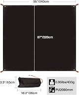 REDCAMP Ultralight Ground Sheet 240x220cm Waterproof Tent Footprint view 3
