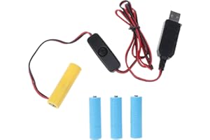 6V AA Battery USB Power Supply Cable with On/Off Switch Replace 4 AA LR6 Battery for Radio Electric Toy Clock LED Strip