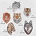 2 Pack Wolf Iron On Patches for Backpacks, Hats, DIY Sew on Applique Patch, Vintage Embroidered Patches for Repair Clothes, Jackets, Jeans (#6 Wolf (2 Pack))