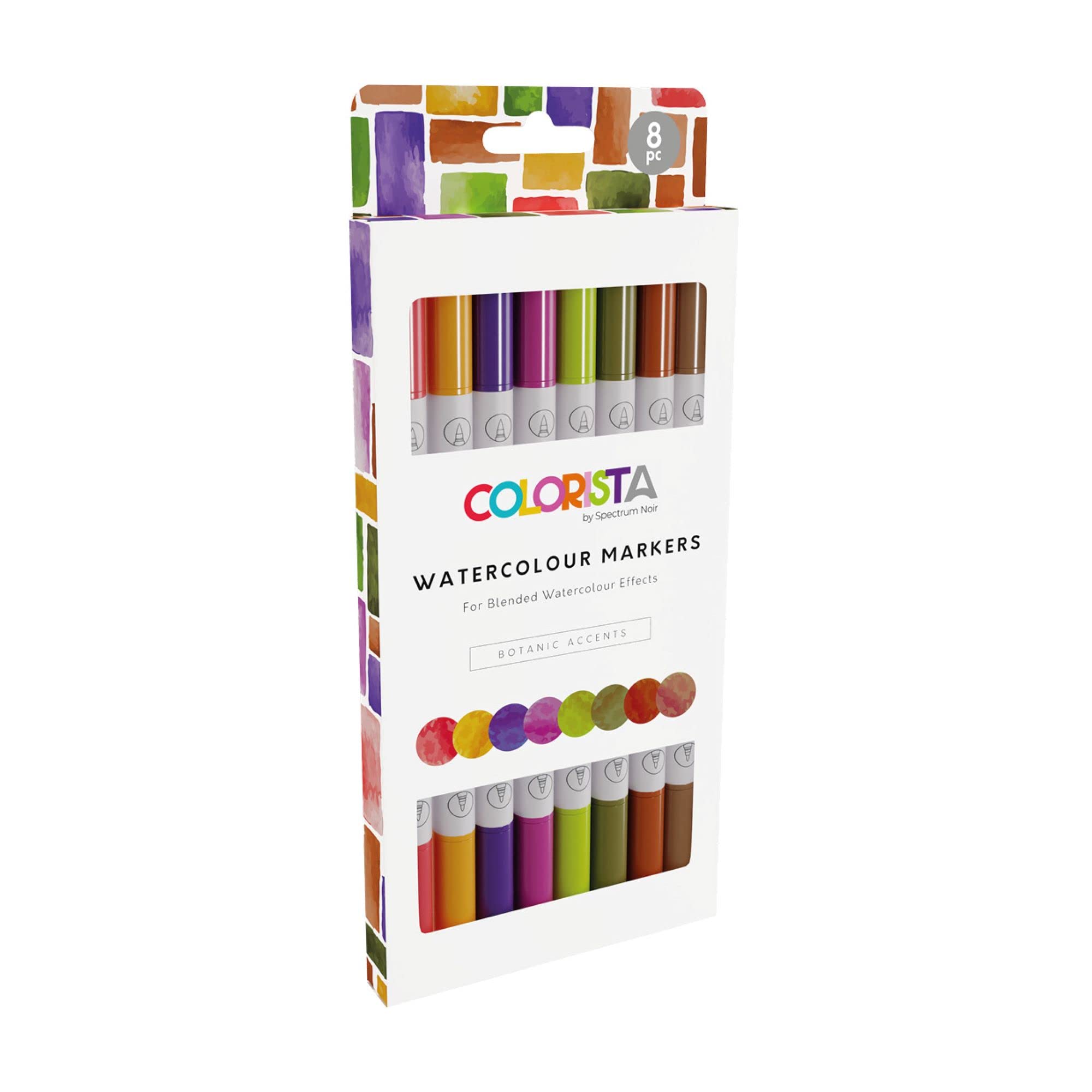Spectrum Noir Colorista Watercolour Markers - Pack of 8 - Botanic Accents