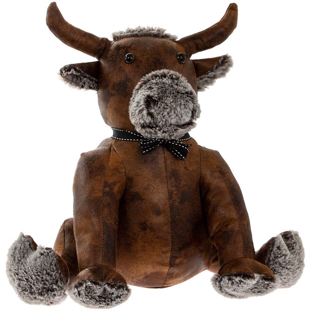 Lesser & Pavey Door Stops Leather Bull Doorstop for Home & Office | Stylish Wedges & Stoppers for Bedroom & Living Room | Reliable and Decorative Door Stops for Indoors & Outdoors Floors