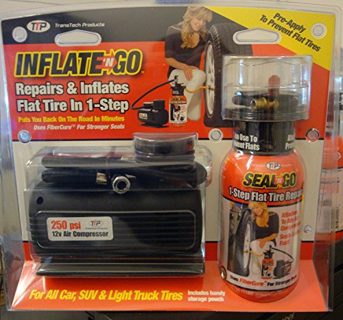 Click Here to See More Images TTP Inflate N' Go Emergency Road Kit Tire Seal Air Compressor with Flat Tire Repair