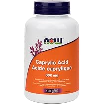 Amazon.com: Now Ácido caprílico 600 mg, 100 cápsulas blandas ...